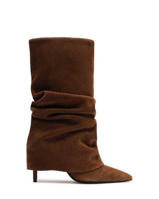 SCHUTZ SHOES Brown Mikki Up Cloak Pointed Toe Boot
