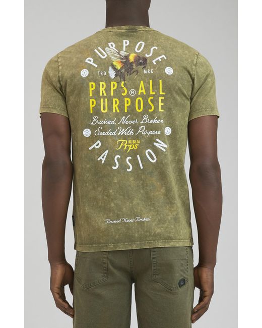 PRPS Green Starved Rock Graphic T-shirt for men