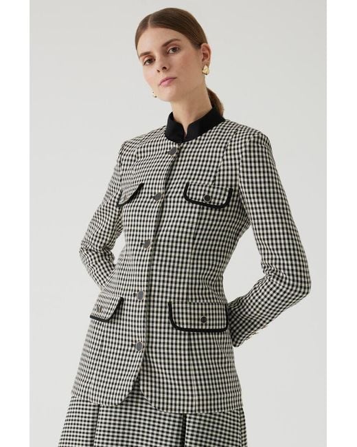 Exquise Gray Allyssa Gingham Jacket
