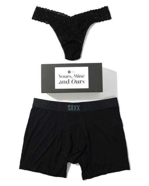 Hanky Panky Black X Saxx Vibe Assorted 2-pack Boxer Brief & Thong for men