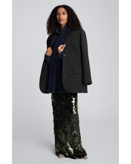 Kenneth Cole Black Three-Button Boyfriend Blazer