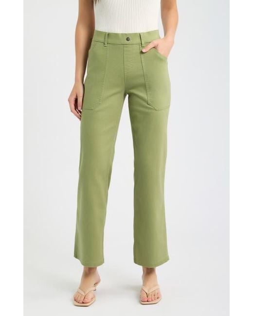 Hue Green Canvas Utility Pants