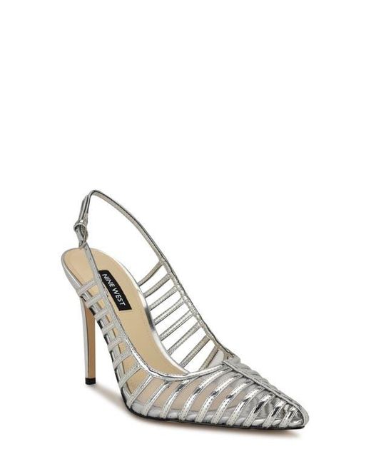 Nine West White Filane Pointed Toe Pump