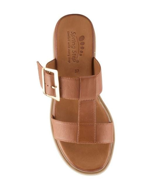 Spring Step Brown Seaport Slide Sandal