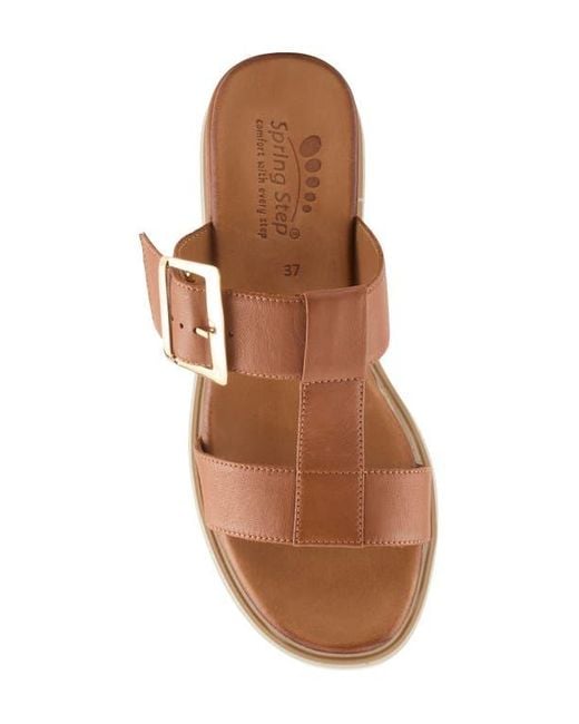 Spring Step Brown Seaport Slide Sandal