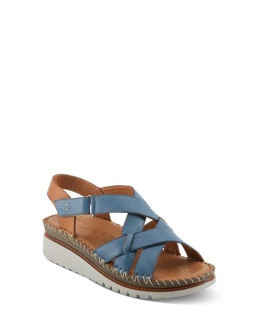 Spring Step Blue Migula Slingback Wedge Sandal