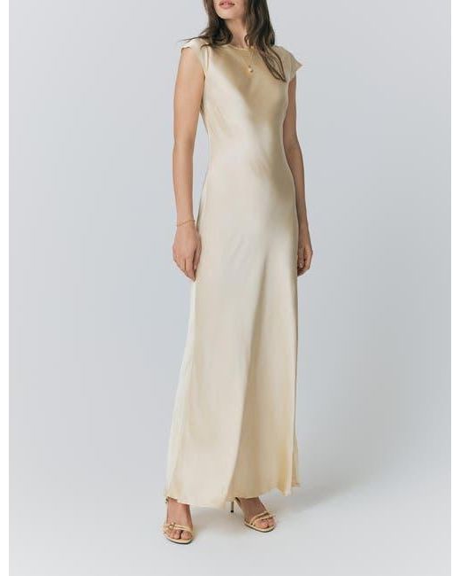 ghost satin dress Ghost London Grace Satin Button V-Neck Dress