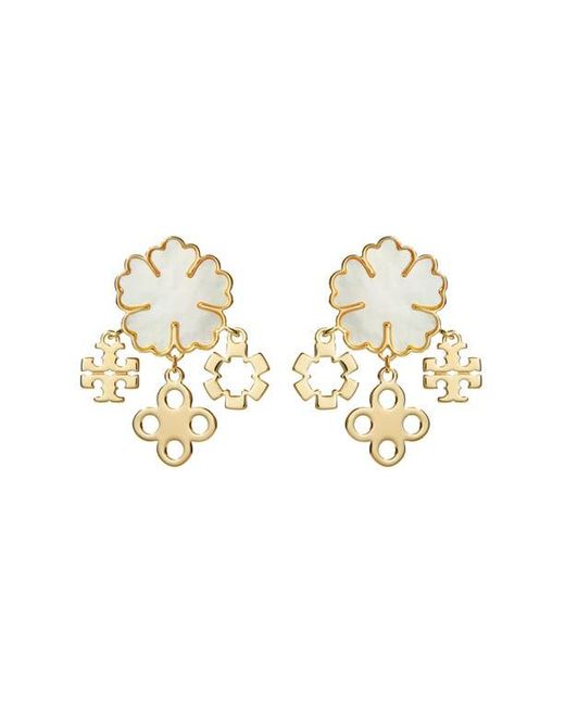 Tory Burch Metallic Clover Cluster Chandelier Earrings