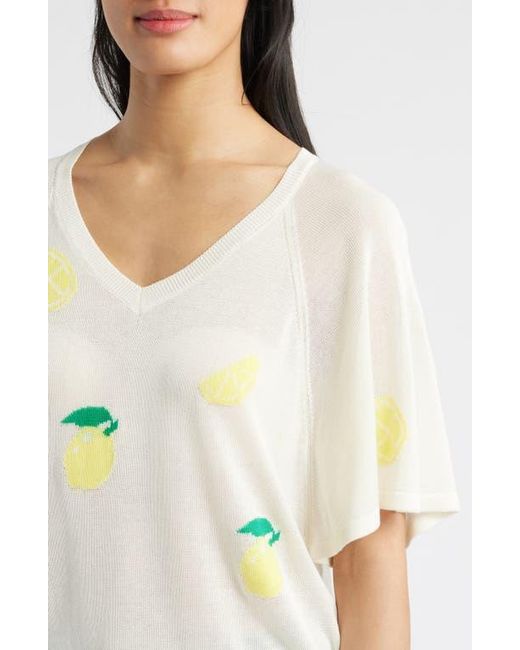 Wit & Wisdom Multicolor V-Neck Batwing Sweater