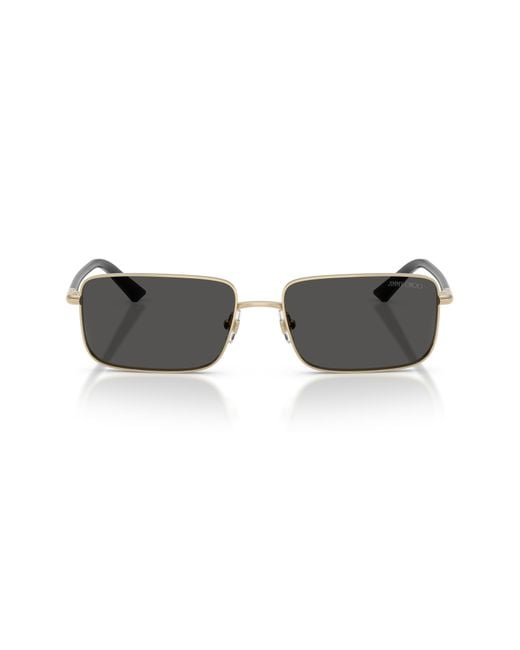 Jimmy Choo Gray 55Mm Rectangular Sunglasses