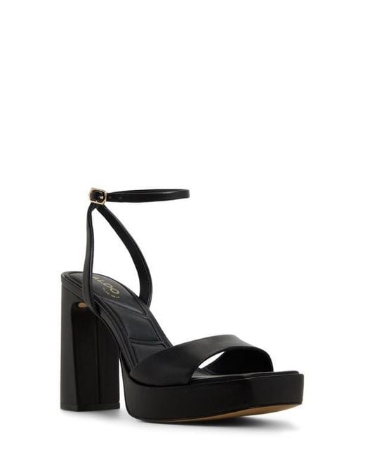ALDO Black Lothon Ankle Strap Platform Sandal