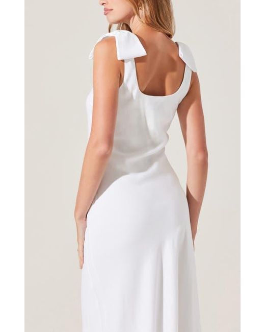 Astr White Kateleya Bow Strap Dress