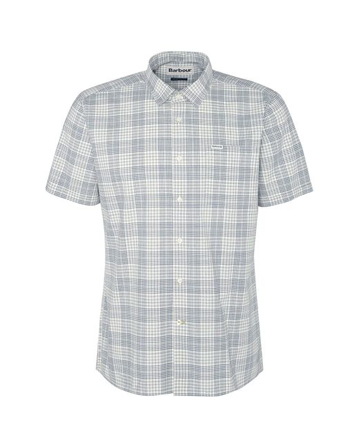 Barbour Gray Springside Regular Fit Plaid Short Sleeve Button-up Shirt for men