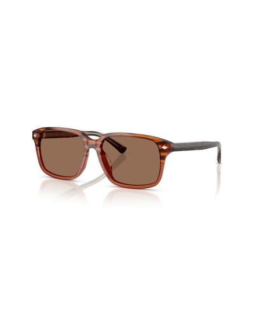 Brooks Brothers Brown 57Mm Rectangular Sunglasses for men