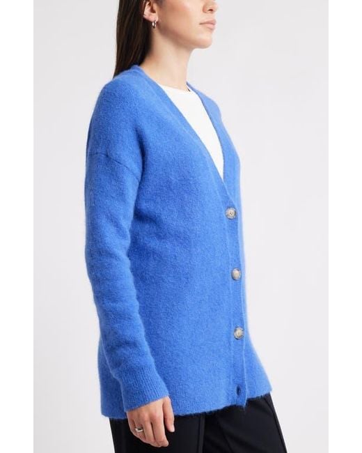 Caslon Blue Alpaca Blend Cardigan