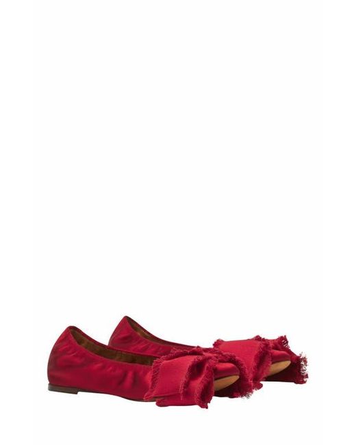 Lanvin Red Ballerina Flat With A Satin Bow