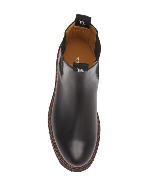 R13 Black Platform Chelsea Boot