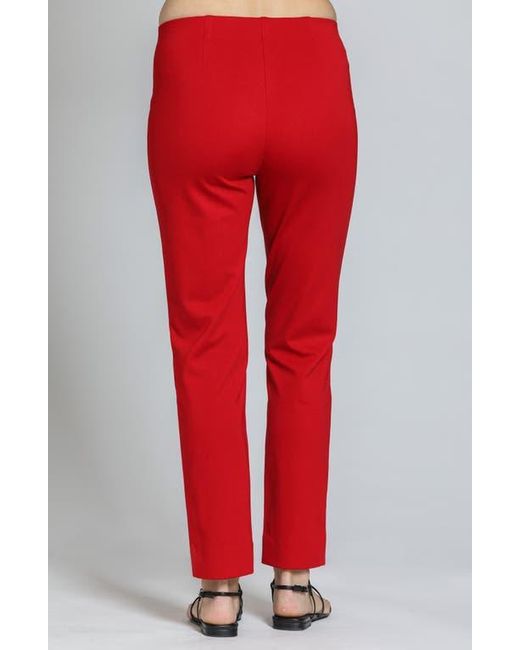 Apny Red Split Hem Pull-On Crop Slim Pants