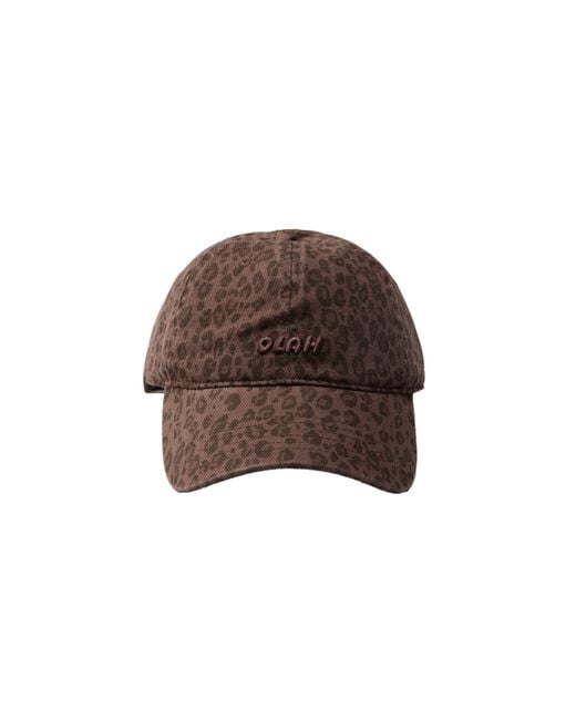 OLAH Brown Leopard Print Baseball Cap