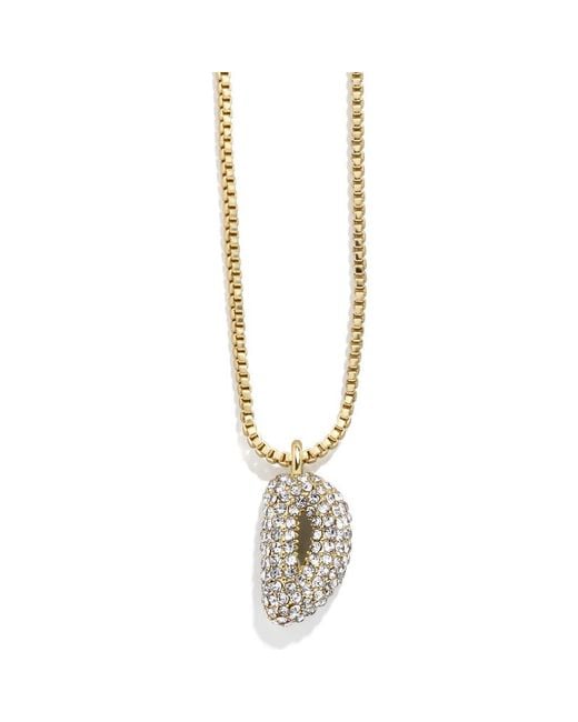BaubleBar Metallic Mini Pavé Bubble Initial Necklace