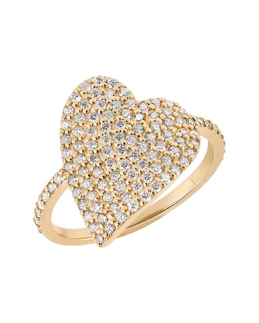 Lana Jewelry Yellow Diamond Pavé Heart Ring