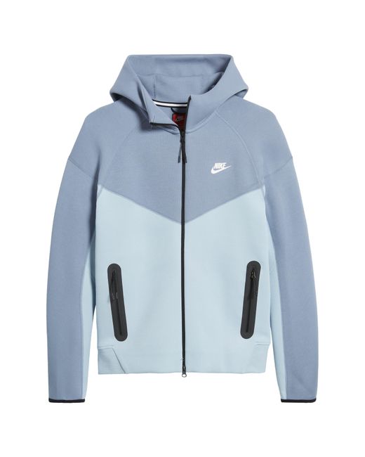 Nike Blue Tech Fleece Windrunner Zip Hoodie for men