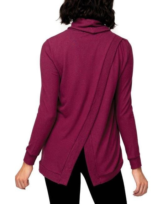Gibsonlook Red Cozy Crossover Back Tunic Sweater