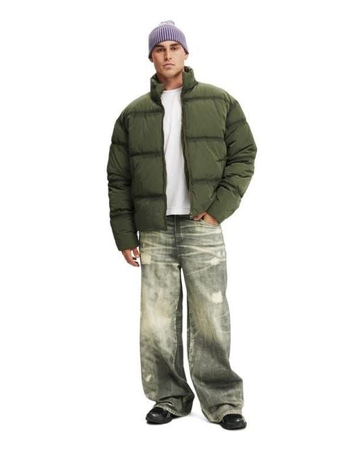 Cotton On Green Puffer Jacket for men