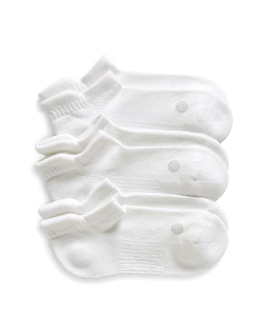 Zella White Assorted 3-pack Tab Ankle Socks