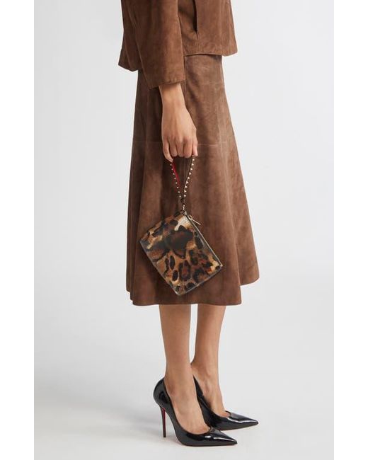 Christian Louboutin Brown Mini Cabata Soft Leather Pouch