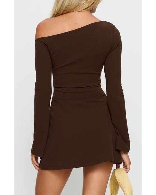open lace back dress PRINCESS POLLY CHOCOLATE BROWN WRAP MINI DRESS Closet From Hell