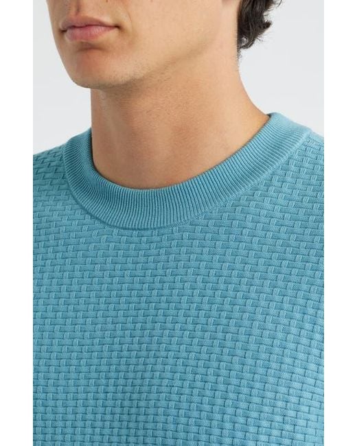 Boss Blue Imberto Textured Sweater for men