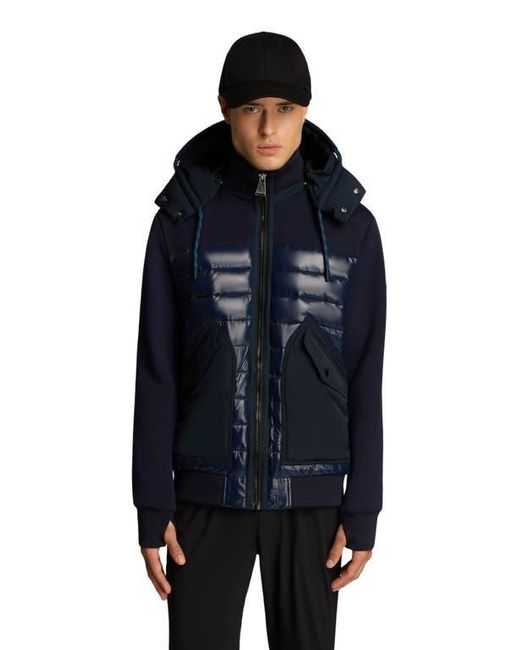 Alpenhaus Blue Nimbus Lightweight Mixed Media Hybrid Bomber Jacket for men