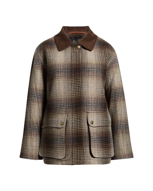 Pendleton Brown Cascades Wool Barn Coat