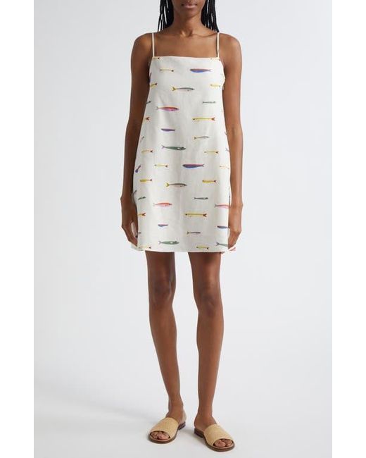 Staud White Laura Linen Minidress