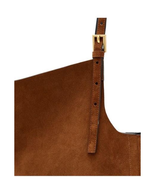 AllSaints Brown Ara East West Suede Tote