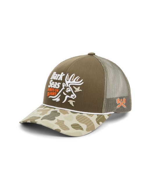 Dark Seas Green Bucked Snapback Cap for men