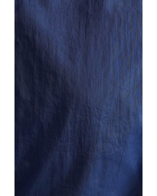 Coming of Age Blue Crinkle Nylon Boat Neck Top