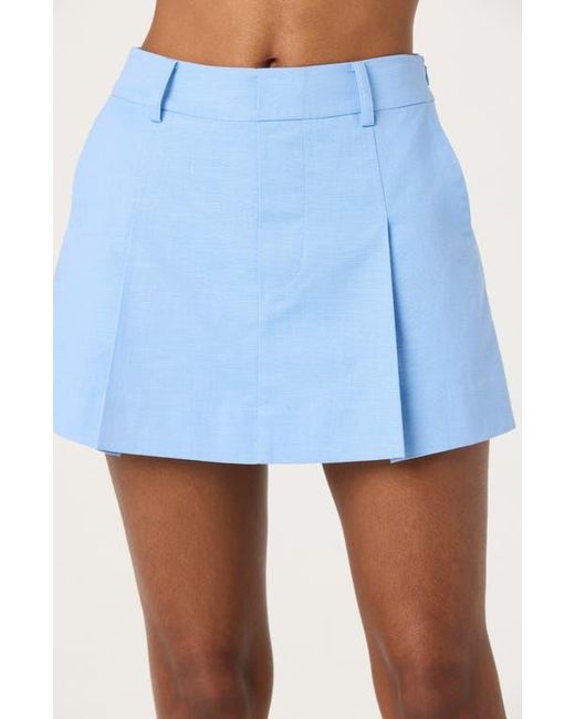 Astr Blue Cotton & Linen Skort
