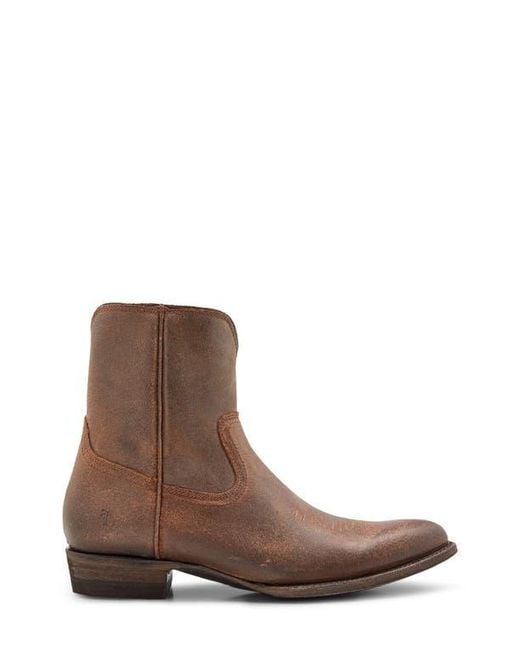 Frye Brown Austin Inside Zip Western Boot for men