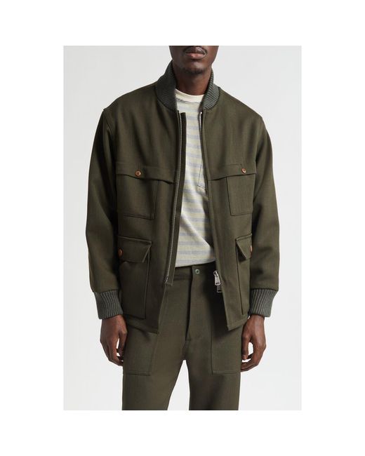 Beams Plus Green Fielder Wool Jacket for men