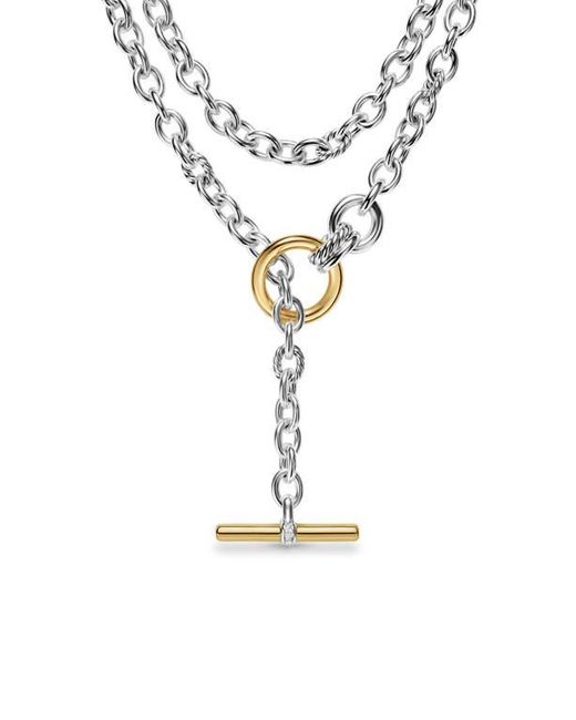 David Yurman Blue Dy Mercer Double Row Toggle Chain Necklace With Diamonds, 8Mm