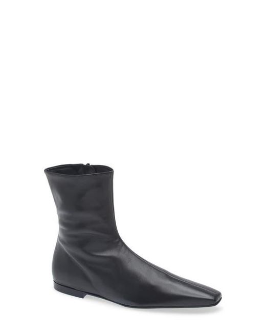 Totême Black Flat Side Zip Bootie