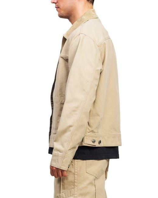 Alpha Style Natural Blun Zip-Up Work Jacket for men