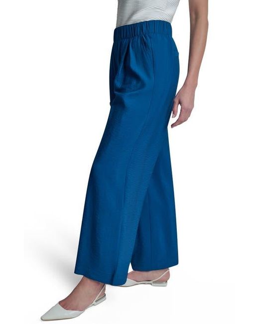 DKNY Blue Rumpled Voile Pull-On Pants