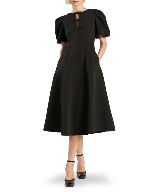 slim fit dress slacks Donna Karan Women's Cap Sleeve Midi A-Line Dress in Cream main image 1