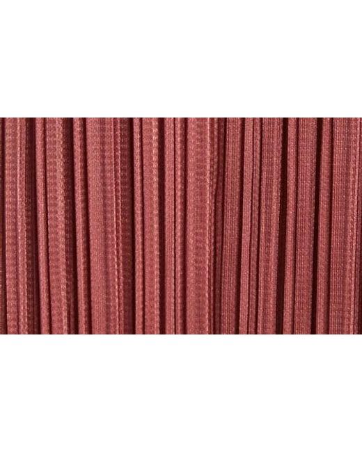 Pleats Please Issey Miyake Red Monthly Colors May Pleated Short Sleeve Shirtdress