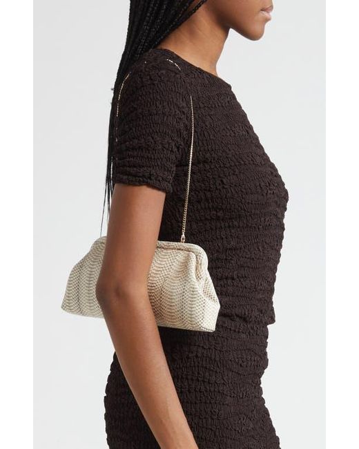 Jimmy Choo Natural Skylar Snakeskin Embossed Leather Clutch