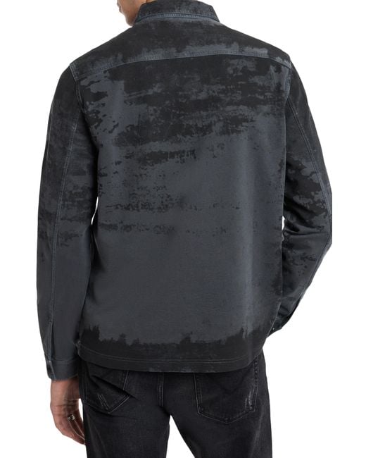 John Varvatos Black Brighton Organic Cotton French Terry Chore Jacket for men