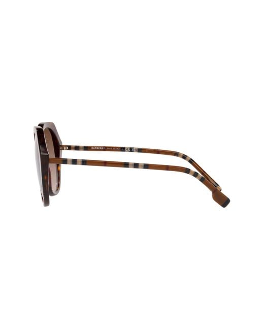 Burberry 55mm Round Sunglasses in Brown Lyst